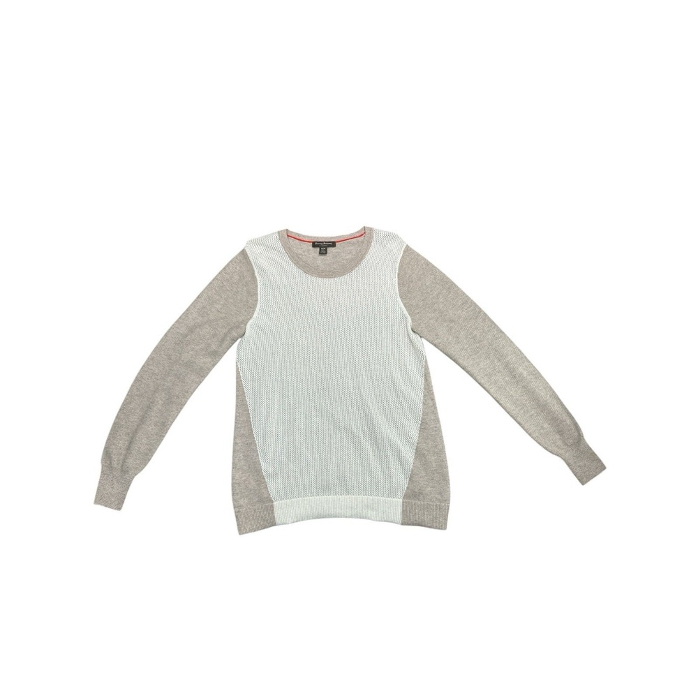 Tommy Bahama 100% Cashmere Women's Crewneck Two Toned Beige/Ivory Sweater Size M